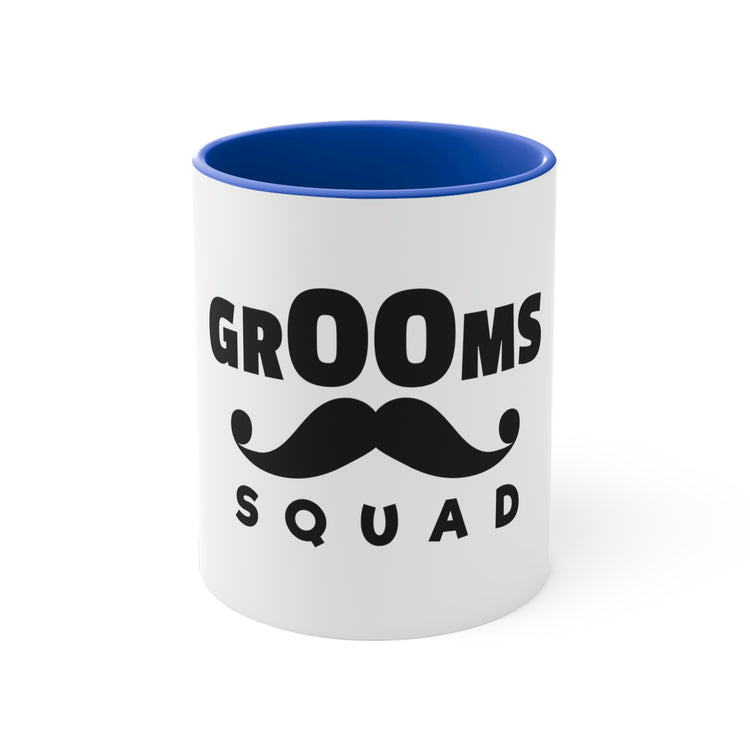 11oz Accent Coffee Mug Colors Funny Groom Squad Wedding Bachelors Mustache Wedding  Grooms Bridal Engagement Fiance