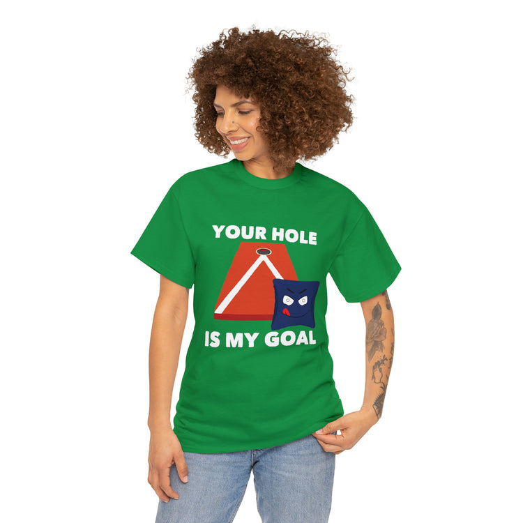 Shirt Funny Your Hole's My Goal Illustration Golfer Hilarious Golf Competition Sports T-Shirt Unisex Heavy Cotton Tee