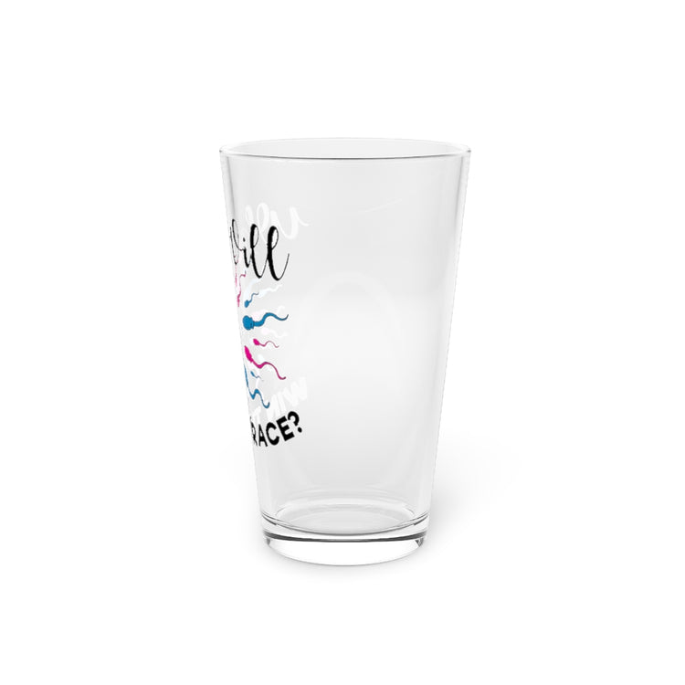 Beer Glass Pint 16oz Who Will Win The Race Funny Gender Announcement