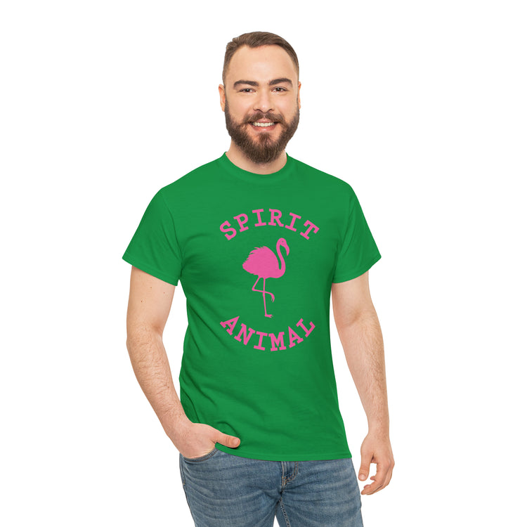 Shirt Funny Spirit Animal Flamingo Bird Lover Wildlife Colorful Hilarious Nature Unique T-Shirt Unisex Heavy Cotton Tee