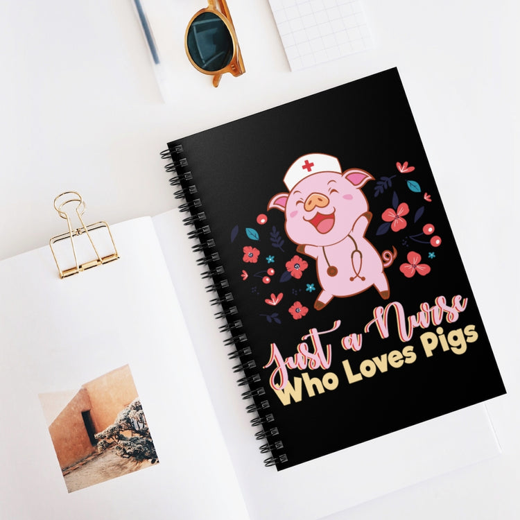 Spiral Notebook  Funny Novelty Tropical Gift  Humorous Whassup Flockers? Flamingo Party Men Women