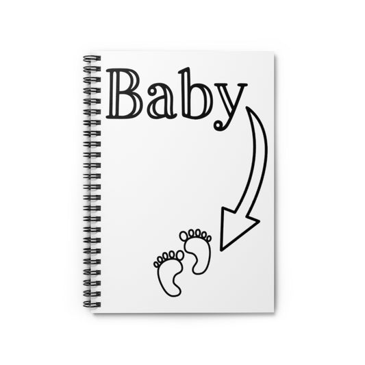 Spiral Notebook  Humorous Babies Bellies Expecting Mommas Mockeries Graphic Hilarious Birthing Offsprings Tummies Puns Line