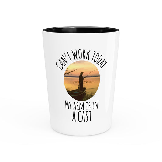 Shot Glass Party Ceramic Tequila  Humorous Fishermen Appreciation Travels Illustration Puns Hilarious Fishing