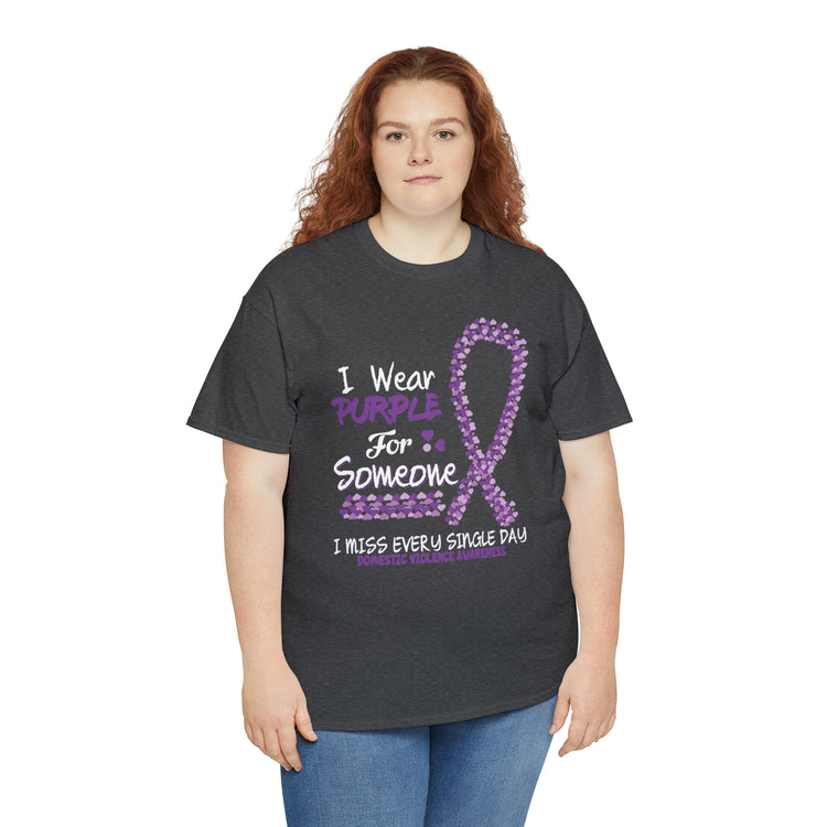 Shirt Funny Wear Purple Domestic Violence Awareness Survivor Fun Empowerment Support T-Shirt Unisex Heavy Cotton Tee