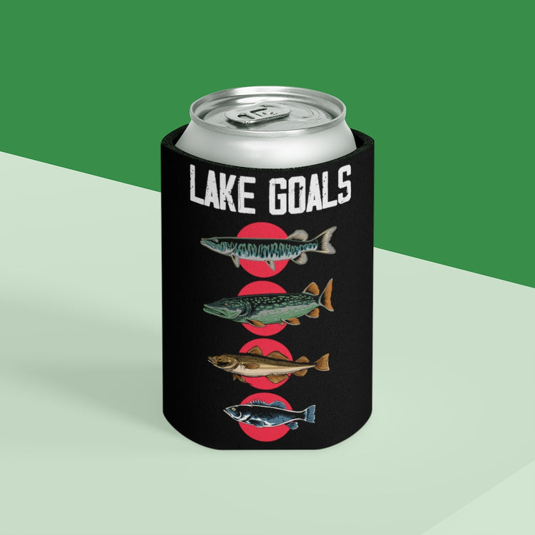 Beer Can Cooler Sleeve Novelty Lake Goals Angling Fisherman Trawling Enthusiast Hilarious Angler Trawler Fishery Fishers Lover