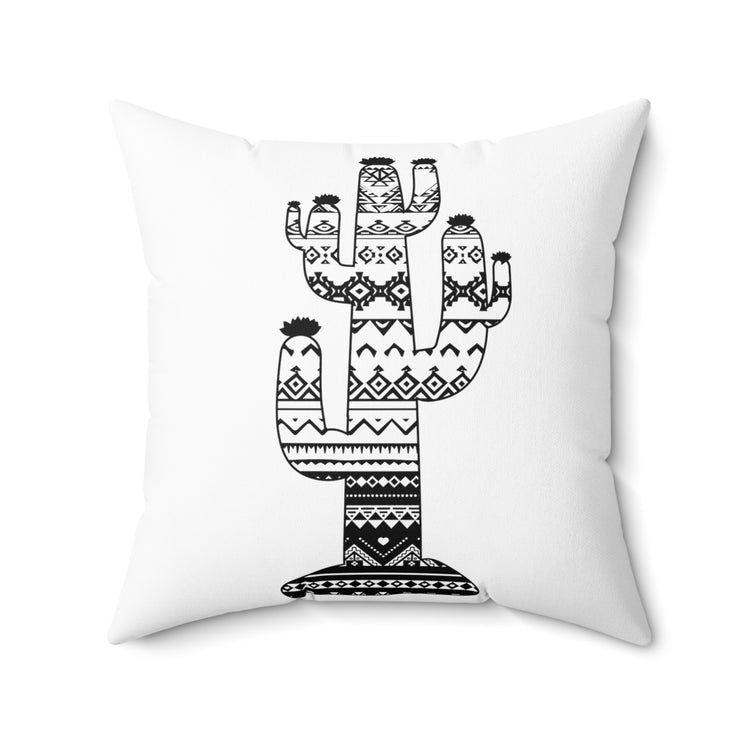 Aztec Cactus For Men and Women Boho Desert Spun Polyester Square Pillow