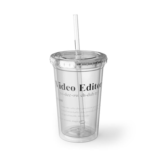 16oz Plastic Cup Humorous Filmmaking Moviemaking Content Creation Hilarious Videography Enthusiast Men Women