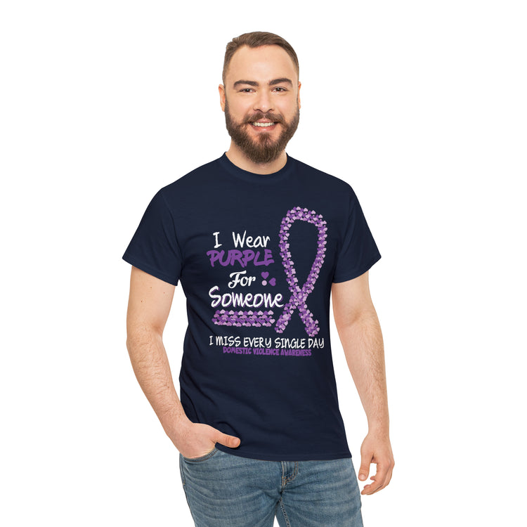 Shirt Funny Wear Purple Domestic Violence Awareness Survivor Fun Empowerment Support T-Shirt Unisex Heavy Cotton Tee