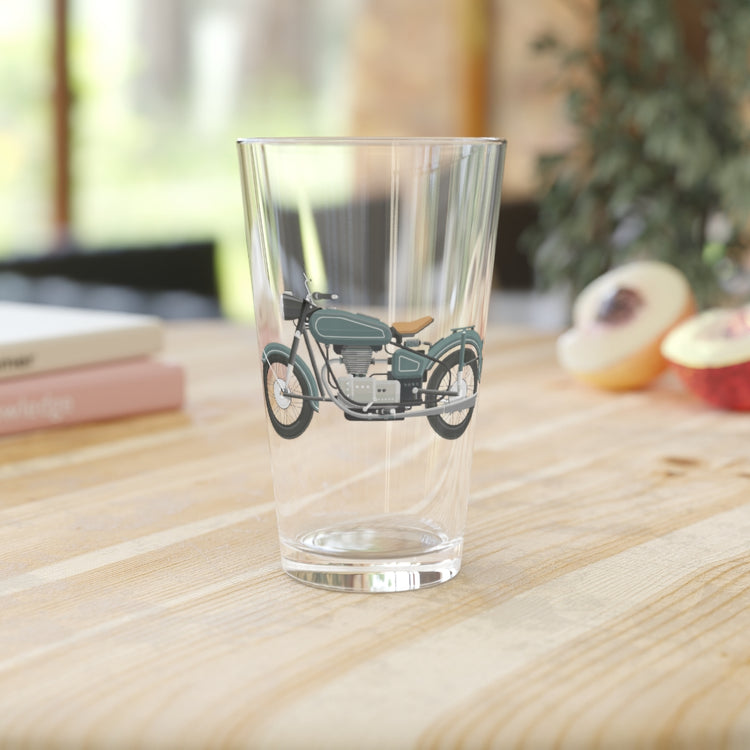 Beer Glass Pint 16oz  Vintage Bicycle Bike Truck