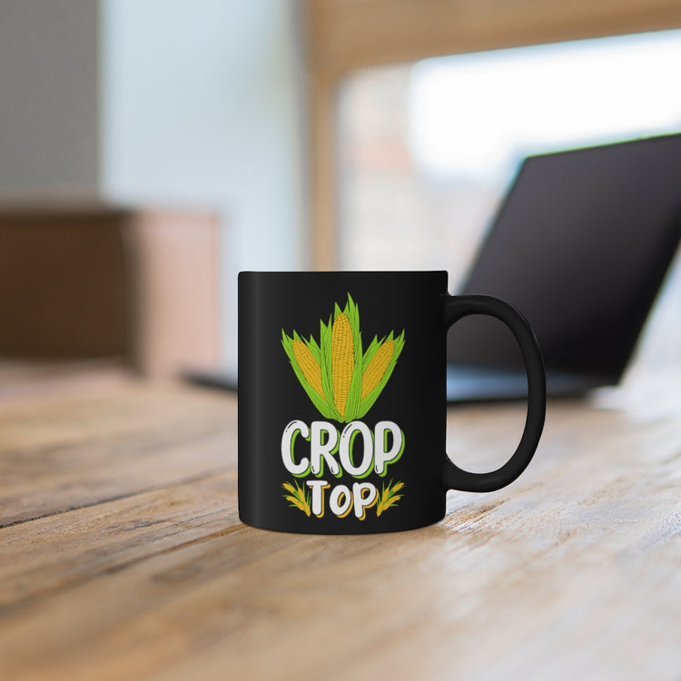 11oz Black Coffee Mug Ceramic  Novelty Crop Top Comical Agriculturing Sayings Horticulture Hilarious Horticulturing Cob Sweetcorn Pun Phrase