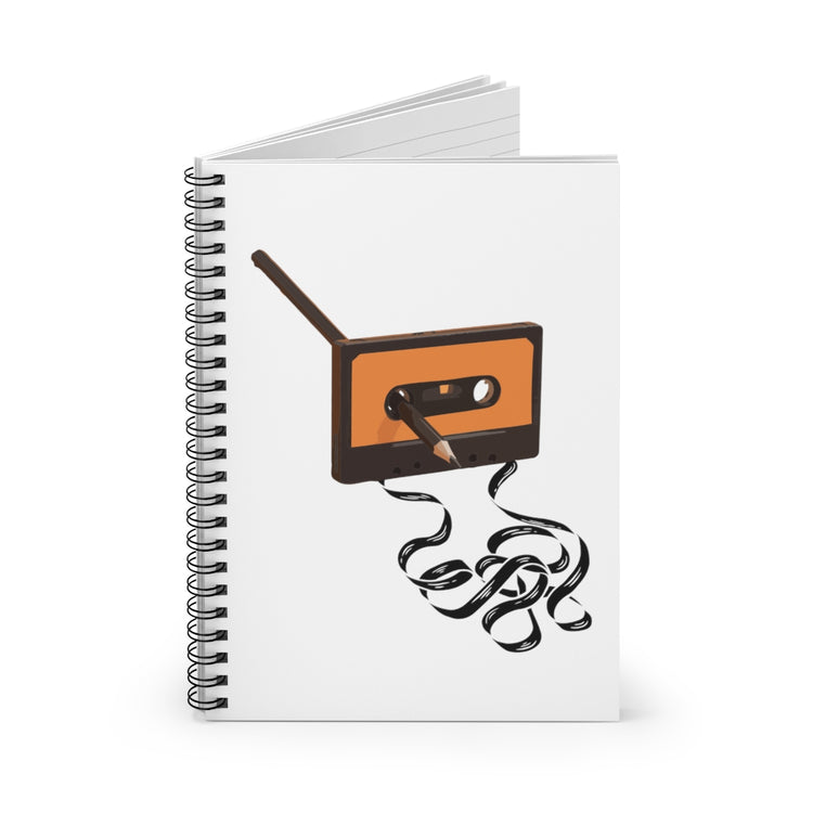 Spiral Notebook Humorous Retro Tape Recording Audio Tape Lover Hilarious  Recorder Men Women