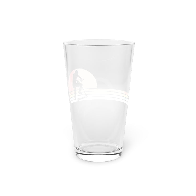 Beer Glass Pint 16oz  Retro Scooter Tricks Enthusiasts Illustration