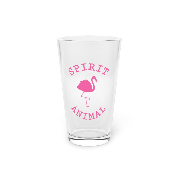 Beer Glass Pint 16oz  Spirit Animal Flamingo Bird Lover Gift