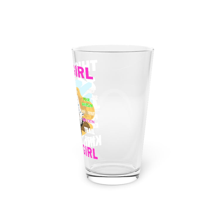 Beer Glass Pint 16oz  Novelty Biking Ladies Inspiring Feminists Illustration Puns Hilarious