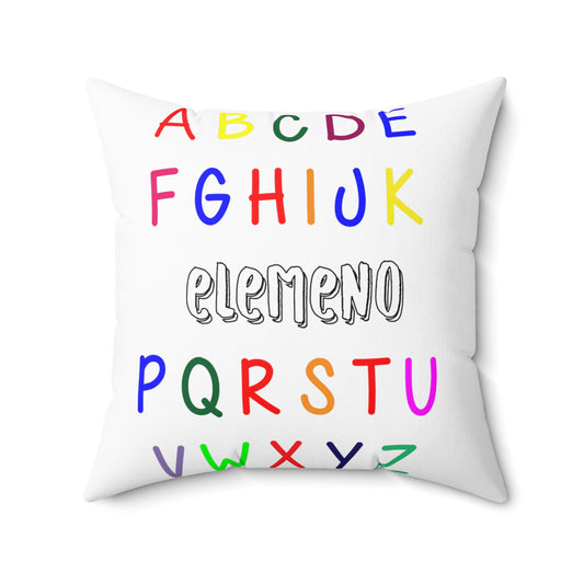 Funny Alphabet Kids Elemeno A to Z Teacher Spun Polyester Square Pillow