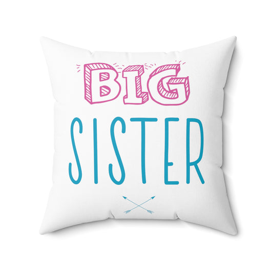 Big Sister Announcement Little Spun Polyester Square Pillow