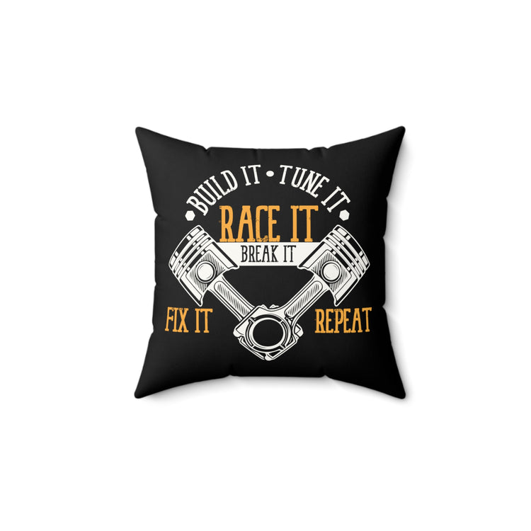 Retro Mechanics Graphic Saying Men Women T Shirt Spun Polyester Square Pillow