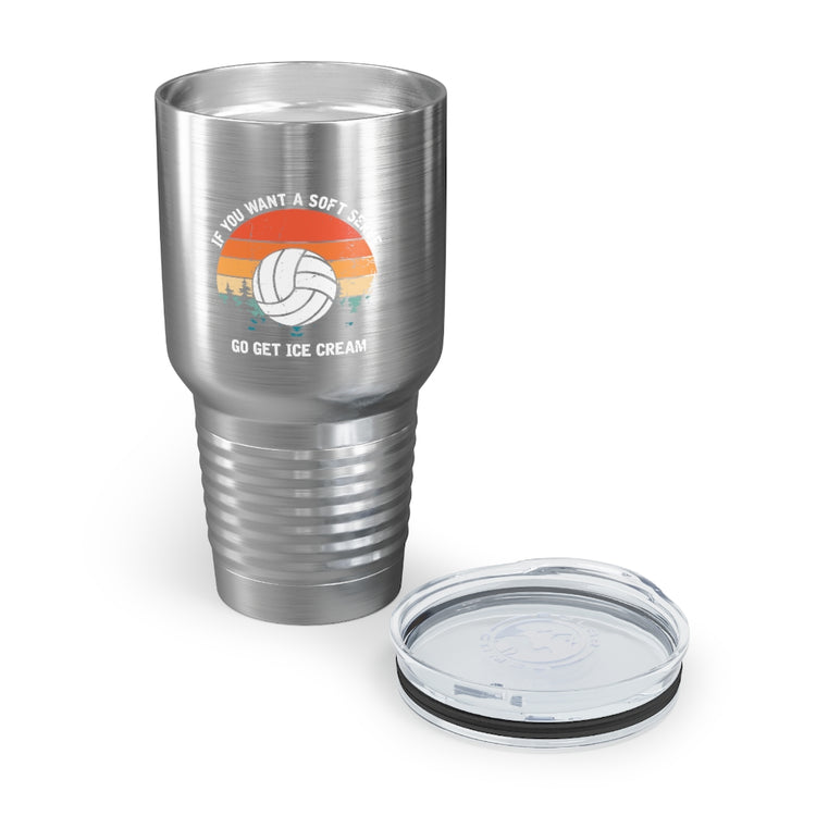 30oz Tumbler Stainless Steel  Colors Humorous Volleyball Enthusiasts Mockery Sporty Pun Sayings Funny Spikers Teams