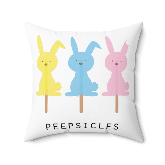 Easter Bunny Peepsicles Christians Holiday Men Wom Spun Polyester Square Pillow