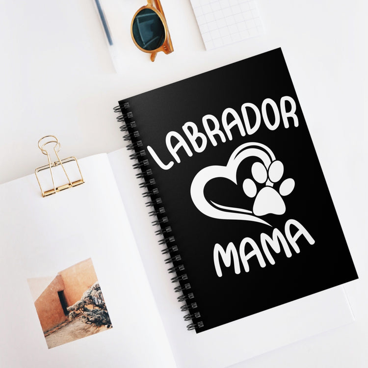 Vintage Labradors Momma Illustration Cute Dog Parents Graphic Sayings Men Women T Shirt Spiral Notebook - Ruled Line