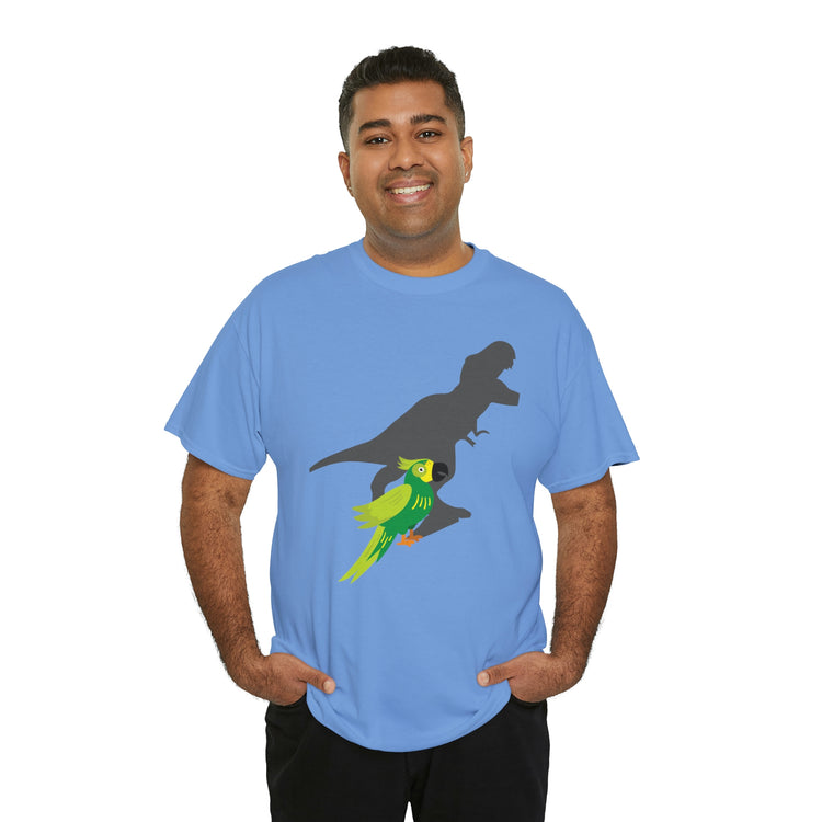 Shirt Funny Screaming Parrot Courageous Dinos Cockatiel Bird Dinosaur Animal Comical T-Shirt Unisex Heavy Cotton Tee