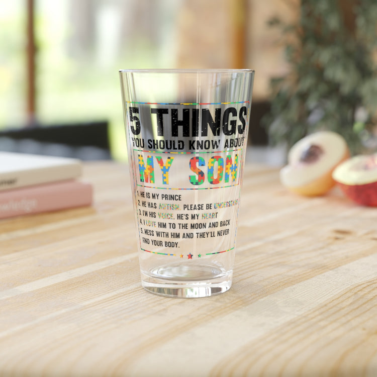 Beer Glass Pint 16oz Hilarious Autism Awareness Disorders Sympathy  Motivational Hilarous