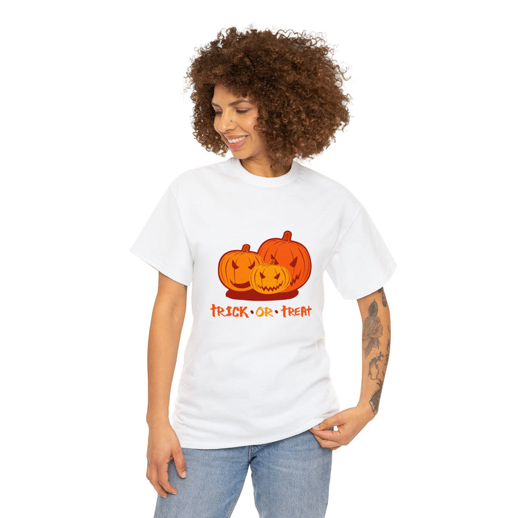 Shirt Funny Trick Or Treat Pumpkin Jack O Halloween Playful costume Lantern Graphic T-Shirt Unisex Heavy Cotton Tee