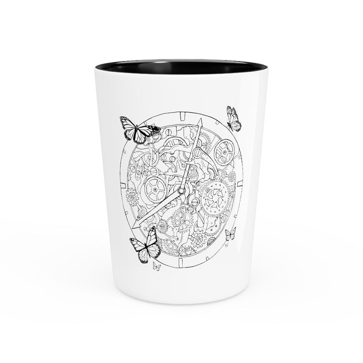 Shot Glass Party Ceramic Tequila  Humorous Steampunk Clock Mechanical Sarcastic Gears Humor Funny Butterflies Workers Sayings Sarcastic Machines