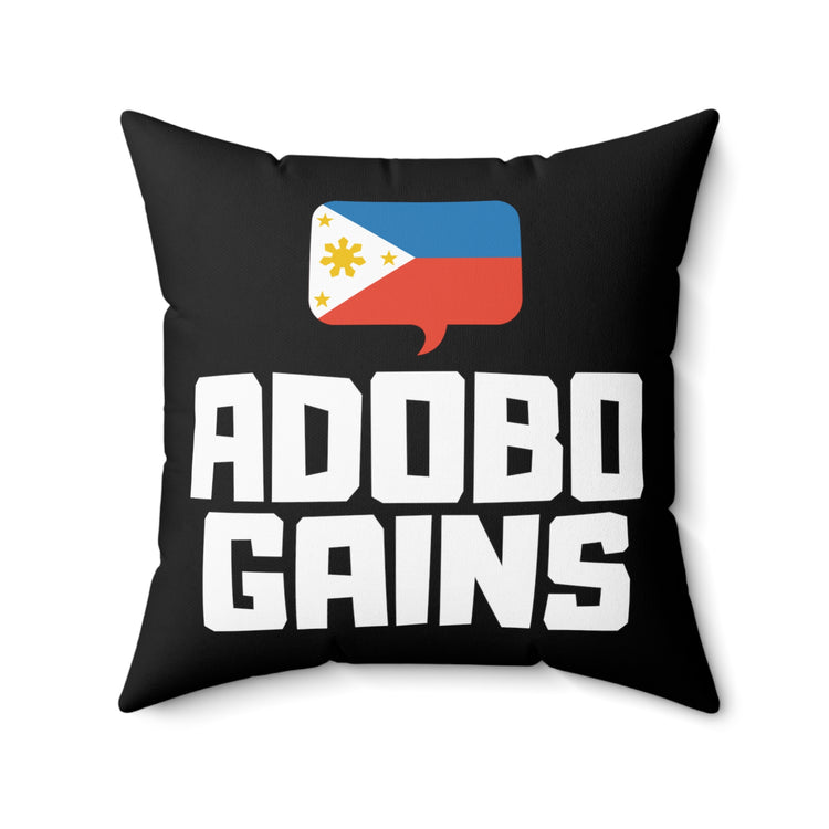 Humorous Adobo Flexing Enthusiasts Filipino Tee Shirt Gift | Funny Foodie Sayings Graphic Men Women T Shirts Spun Polyester Square Pillow