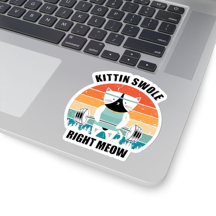 Sticker Decal Hilarious Kitten Swole Exercise Exercising Kitten lover Humorous Sarcasm Stickers For Laptop Car