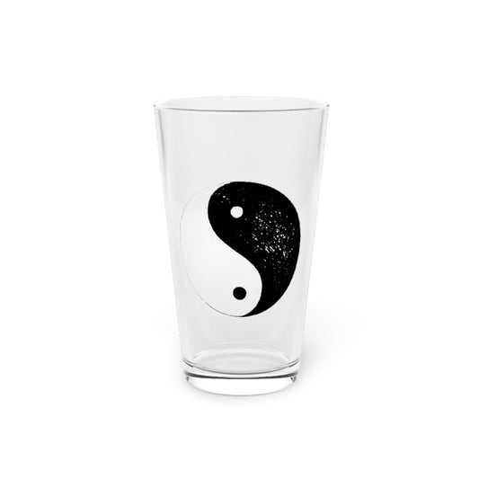 Beer Glass Pint 16oz  Hilarious Yinyang Ebony And White Hallows Eve Attire Lover Humorous Trickster
