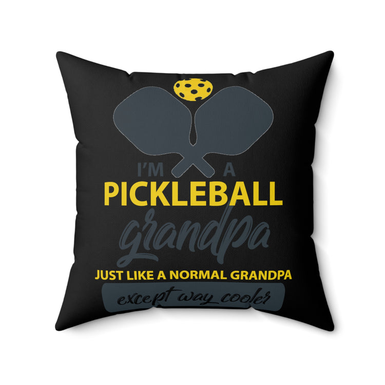 Novelty Athletic and Cool Grandpop Tee Shirt Gift | Humorous Sporty Grandpa Graphic Pickleball  Men Women T Shirt Spun Polyester Square Pillow