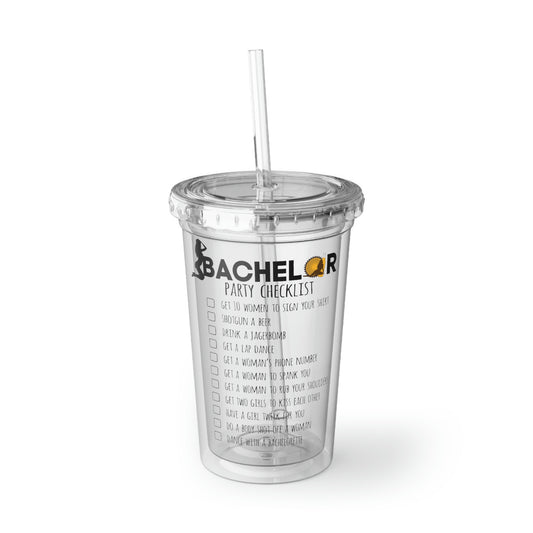 16oz Plastic Cup Novelty Bachelors Funny Bridal Marriage Checklist Bride  Engagement