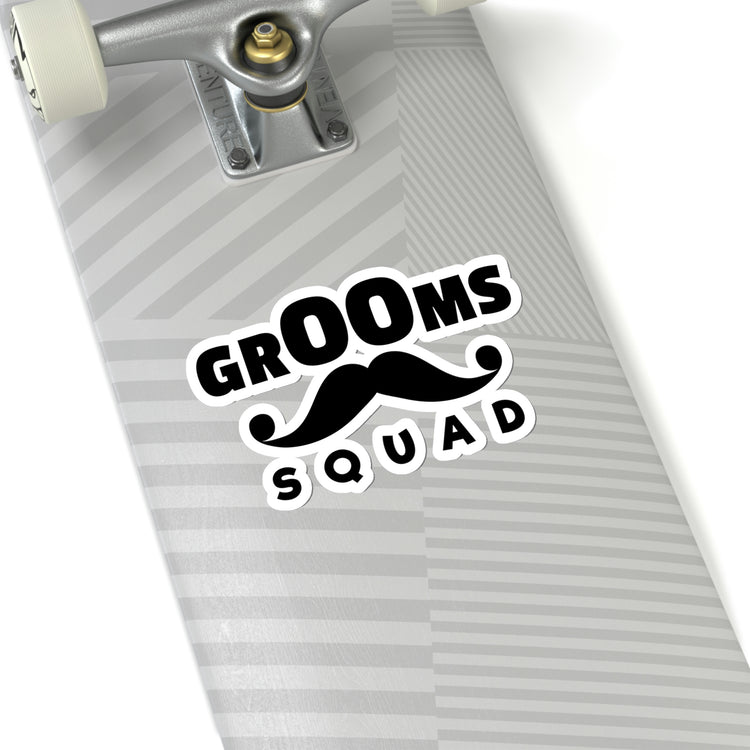 Sticker Decal Funny Groom Squad Wedding Bachelors Mustache Wedding Fun Grooms Bridal Sayings Engagement Fiance