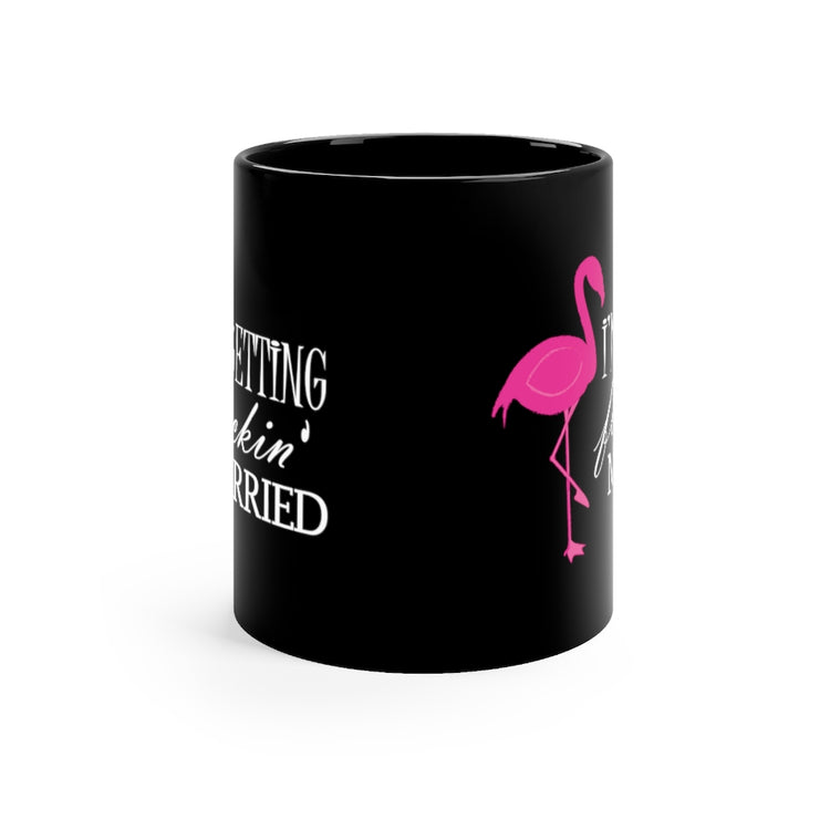 11oz Black Coffee Mug Ceramic Humorous Bridal Entourages Flamingoes Illustration Puns Hilarious Bridesmaids