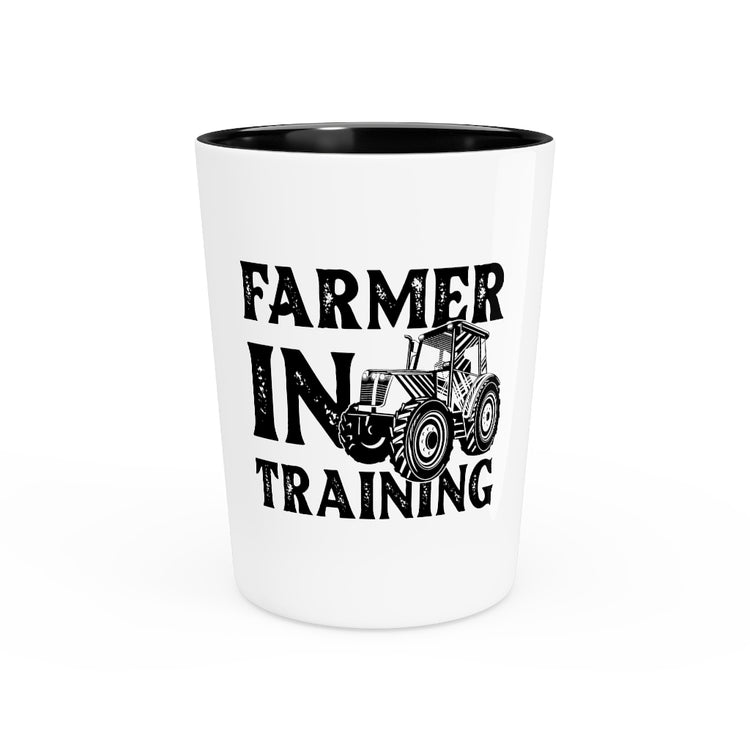 Shot Glass Party Ceramic Tequila Humorous Farmer Appreciation Agriculture Livestock Orchard Hilarious Farming Gardening Piggery Enthusiast