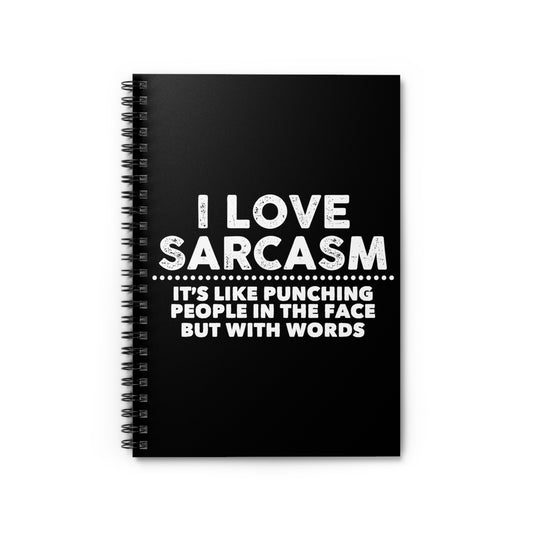 Punching People With Words Introverts Funny Irritating Sayings Sassy Men Women T Shirt Spiral Notebook - Ruled Line