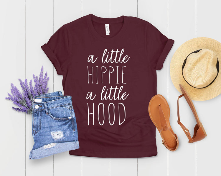 A Little Hippie A Little Hood Future Mom Shirt - Teegarb