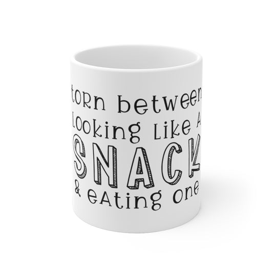 White Ceramic Mug  Humorous Deciding Introvert Sarcastic Statements Mockery Hilarious Introverted Decisions Eating Mockery Pun