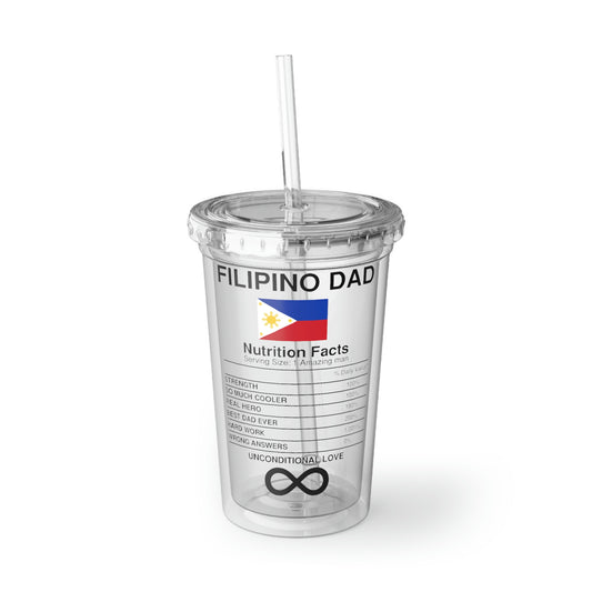 16oz Plastic Cup Humorous Filipino Nutrition Facts Enthusiasts Illustration  Father's day Asian Cuisines Sayings