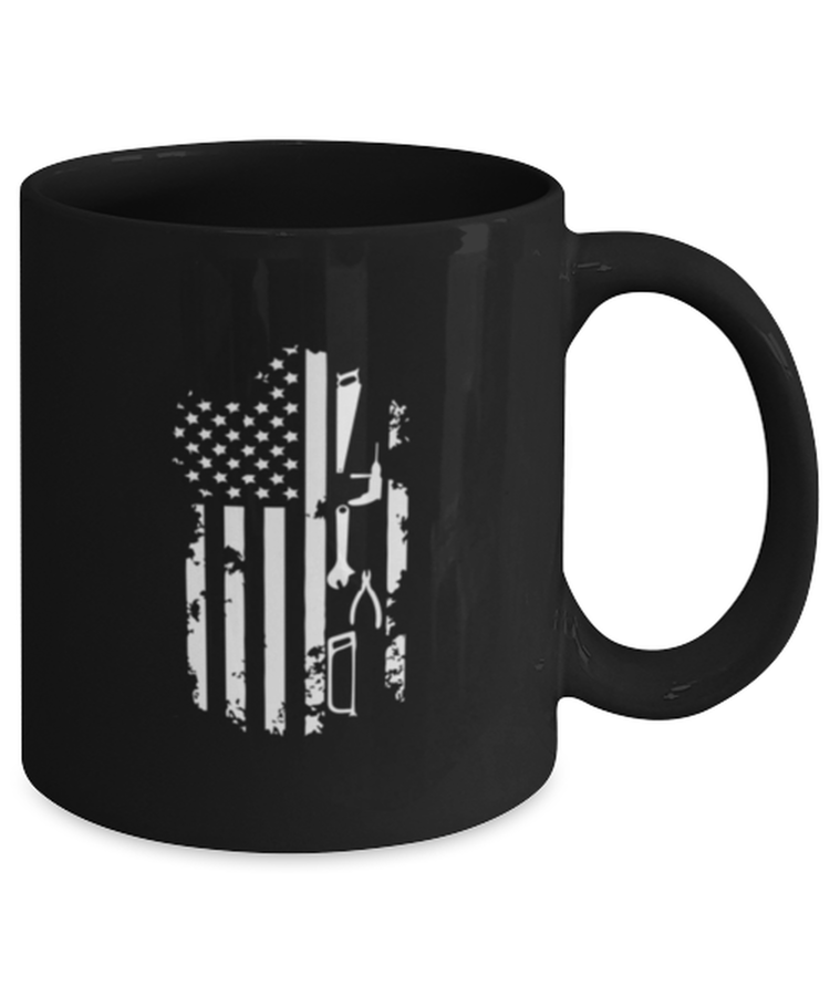 Coffee Mug Funny American Flag Carpenter Worker