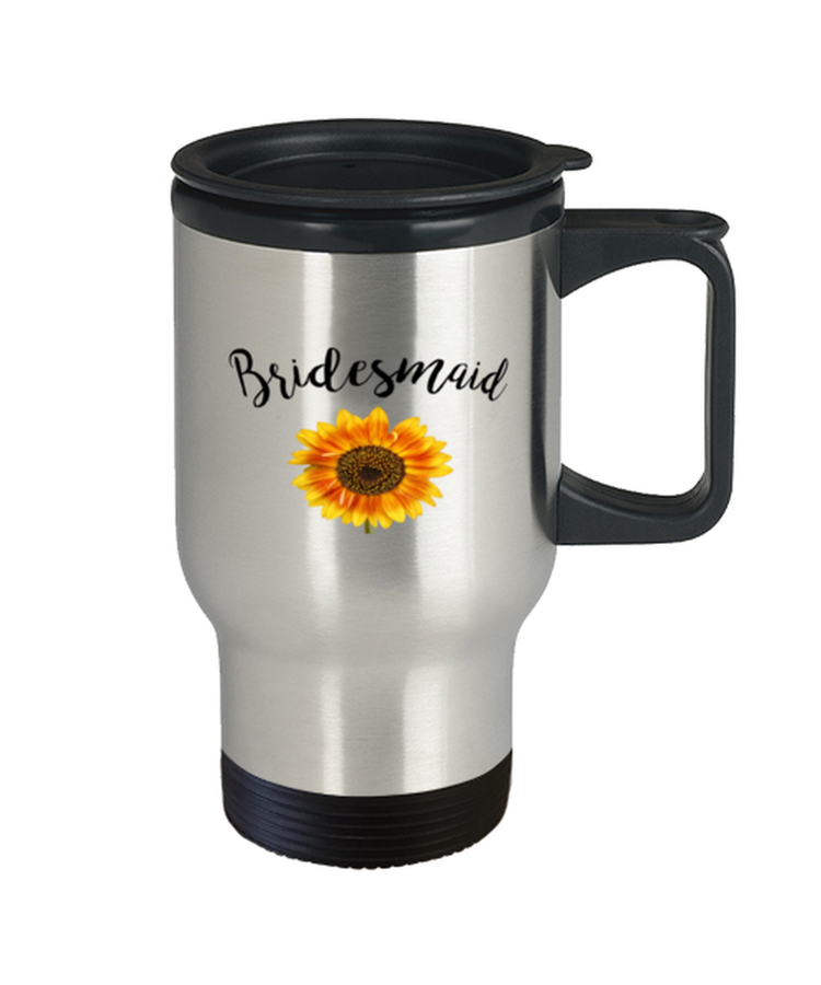 Coffee Travel Mug Funny Bridesmaid Wedding Sunflower