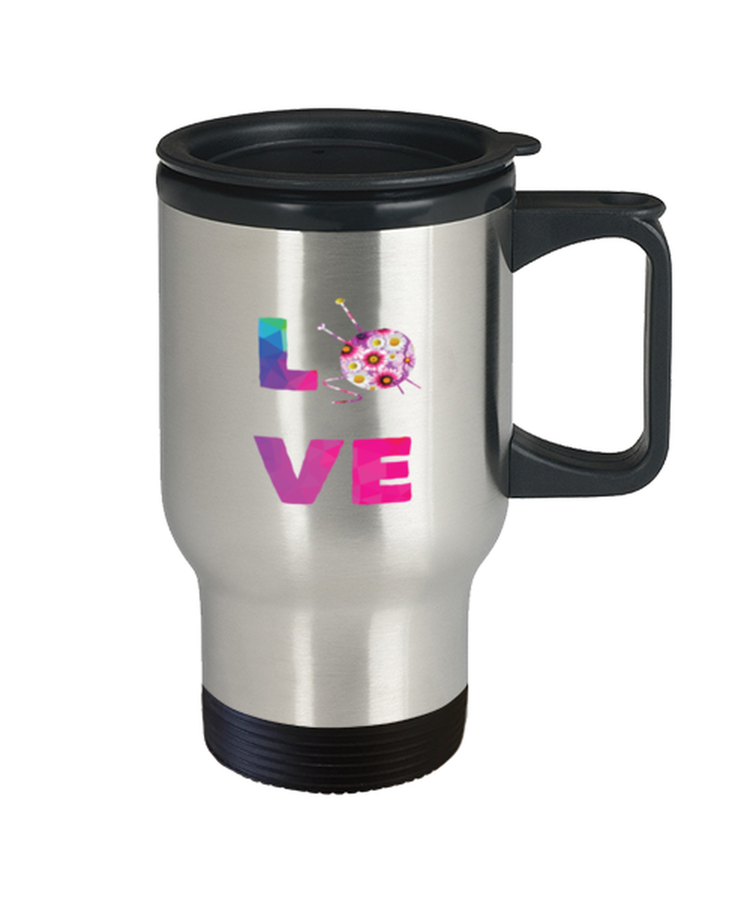 Coffee Travel Mug  Funny Love knitting Knitter