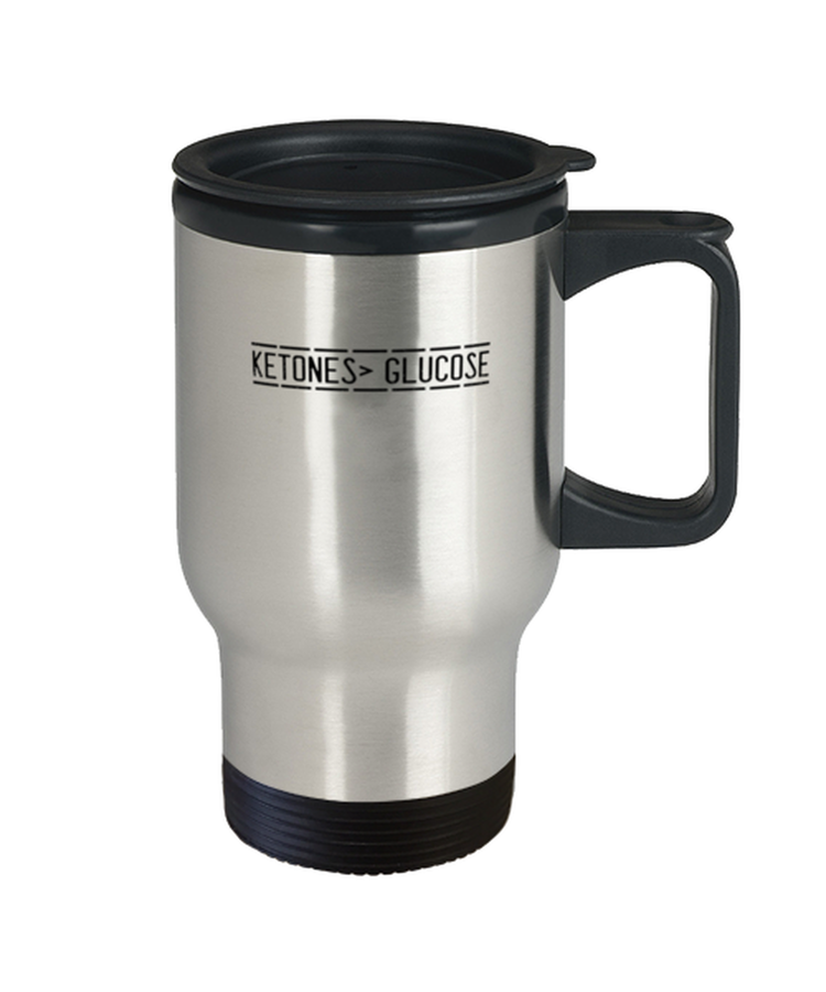 Coffee Travel Mug Funny Ketones Glucose Diet ketogenic