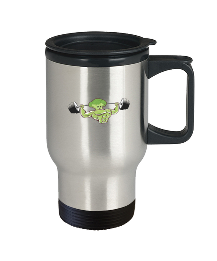 Coffee Travel Mug Funny Brocolli Vegan Workout