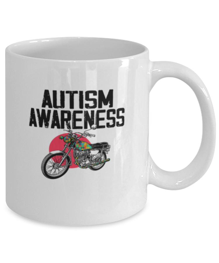 Coffee Mug Funny Biker Autism Awareness Motorcycle