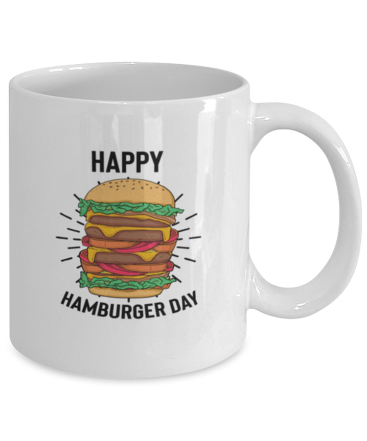 Coffee Mug Funny Happy Cheeseburger Day Foodie