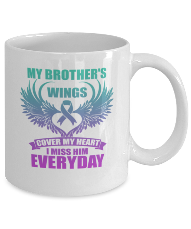 Coffee Mug Funny My Brother's Wings Cover My Heart