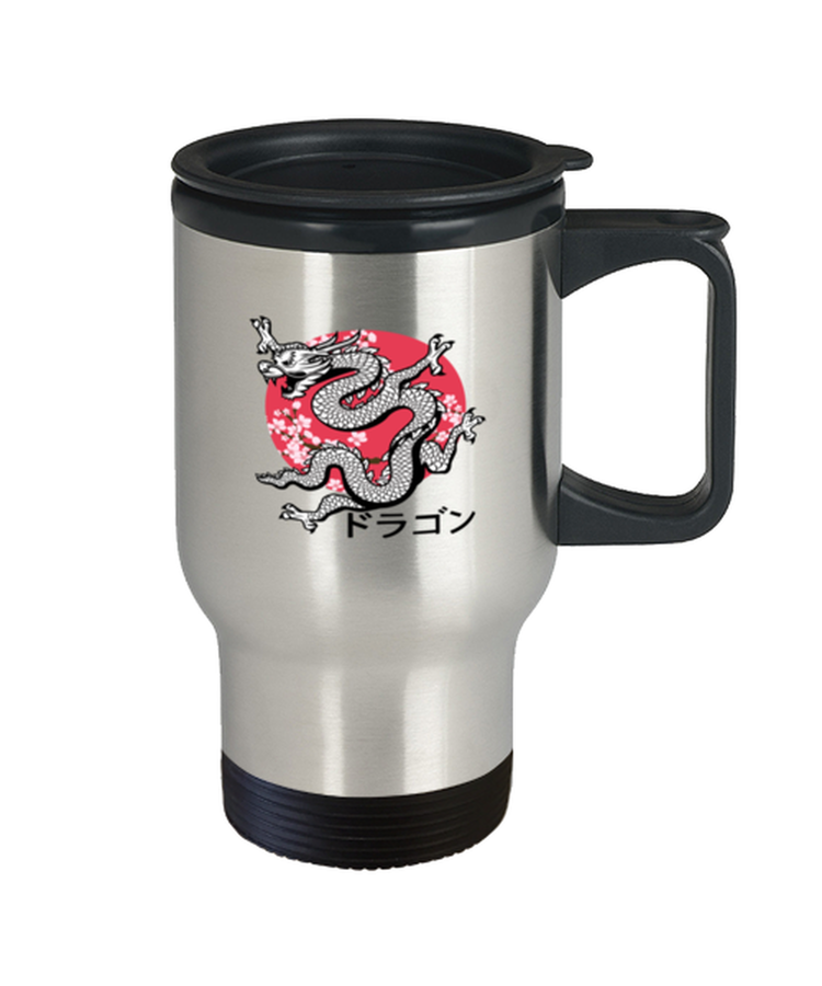 Coffee Travel Mug Funny Japanese Dragon Kanji