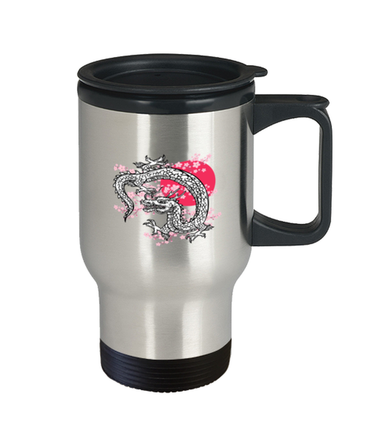 Coffee Travel Mug Funny Dragon Kanji Japanese